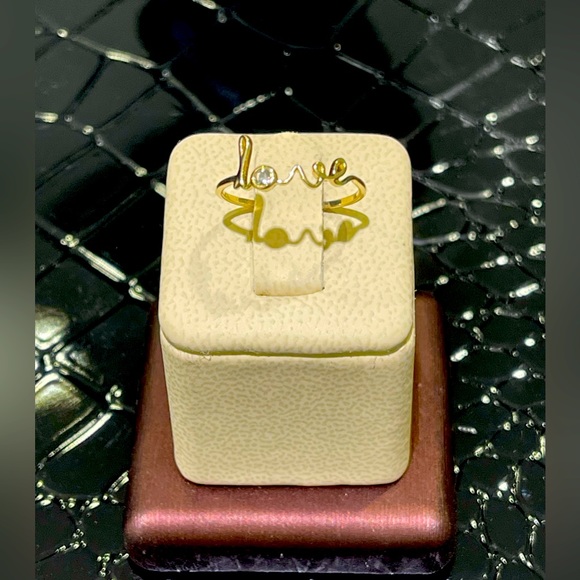 Love Ring With 0.07 cts Diamond In 14k